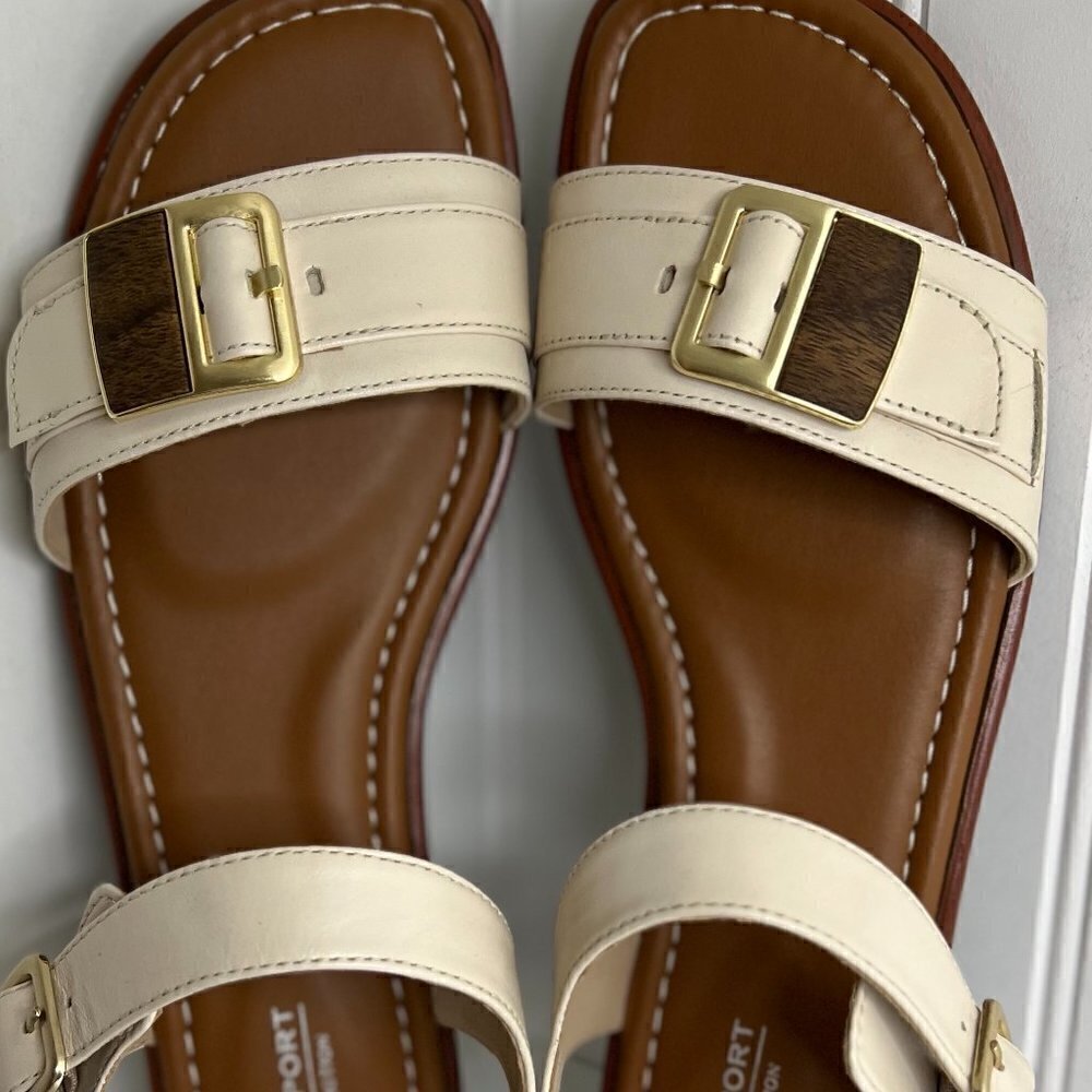 Rockport Womens TM Zadie Buckle Leather Sandal Size 10